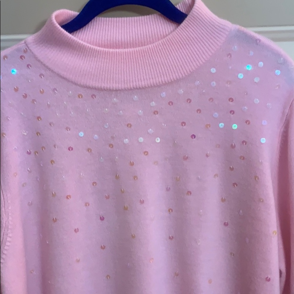 QF light pink soft long sleeve sweater  NWOT. 1X